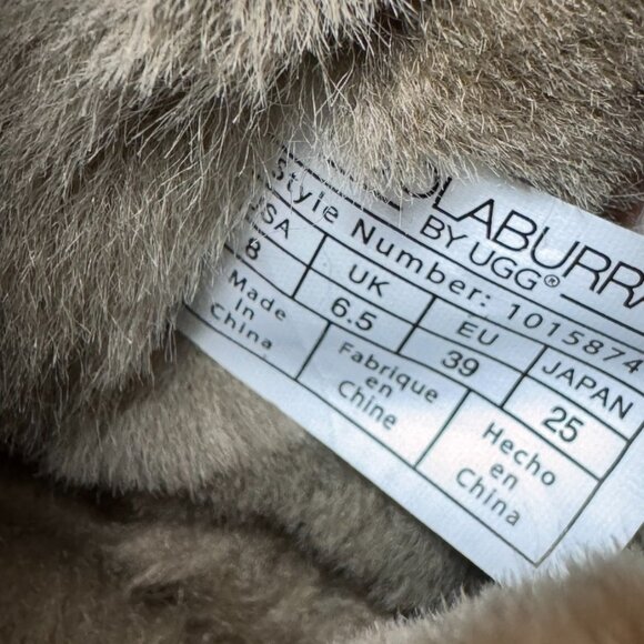 NEW Kookaburra By UGG Victoria Suede Boots SZ 8 Black Shearling Fur Bow Winter - Picture 10 of 11